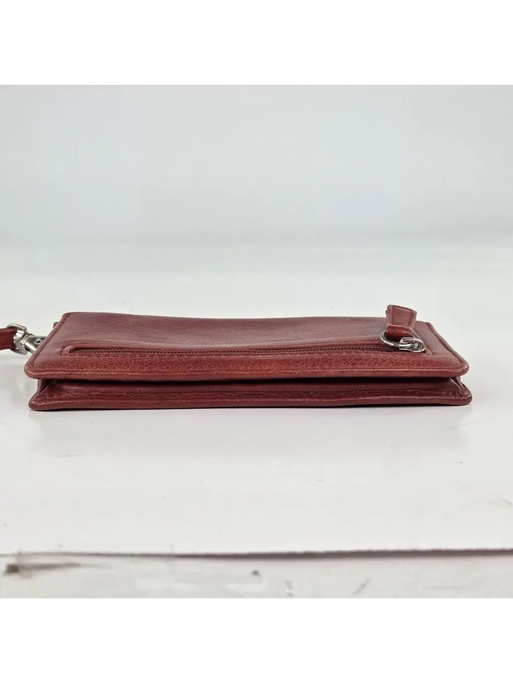 Overland Red Leather Cash Wallet Pockets Card Holder Zip Clutch Wallet